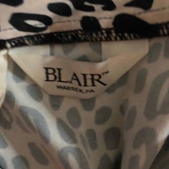 Vintage Blair Cream Leopard Print Cinched Waist Tie Neck Dress Size 12 - Picture 14 of 15